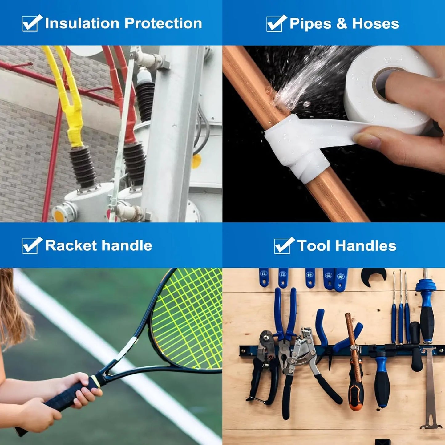 Waterproof Self-Fusing Silicone Tape |   High Temp Resistant |   Leak Proof Seal for Pipe, Hose, Tubing |   Emergency Repair