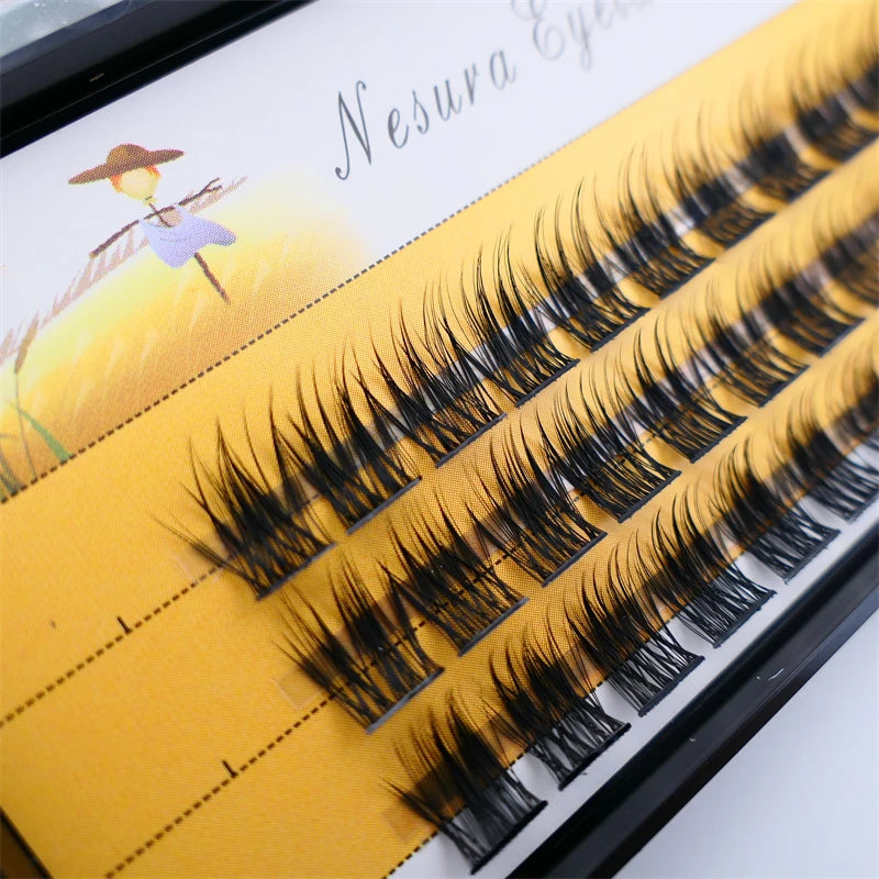 1 Box of 36 Clusters Segmented False Eyelashes Volume C 3D Eyelashes Natural Eyelash Extensions Makeup Eyelash Tool