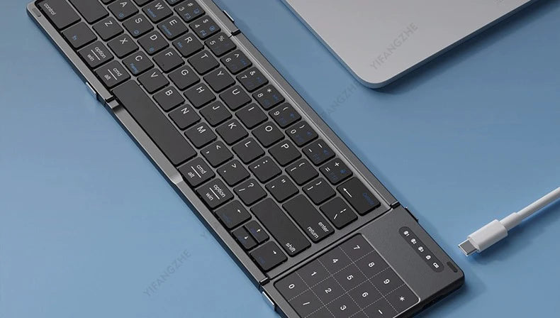Portable Keyboard Folded,  104 Keys Folded Keyboard for  Cellphone  Supporting  iOS, Android, Windows, PC