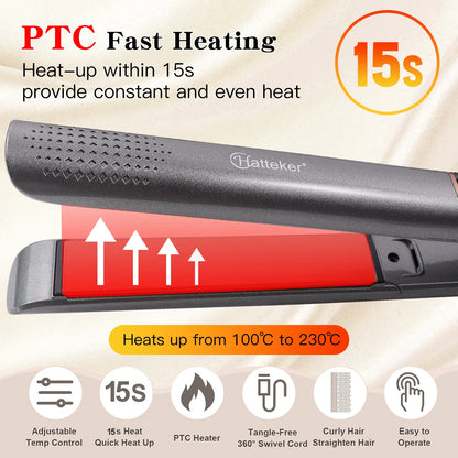 Hatteker Hair Straightener Professional Tourmaline Ceramic Keratin Hair Flat Iron 2 In 1 Salon Hair Styling Tools Curling Irons