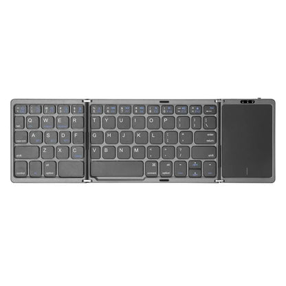 3-Folding Keyboard Mini Wireless Keyboard Foldable Dual Bluetooth Keyboard with Touchpad for Windows Android IOS iPad Phone