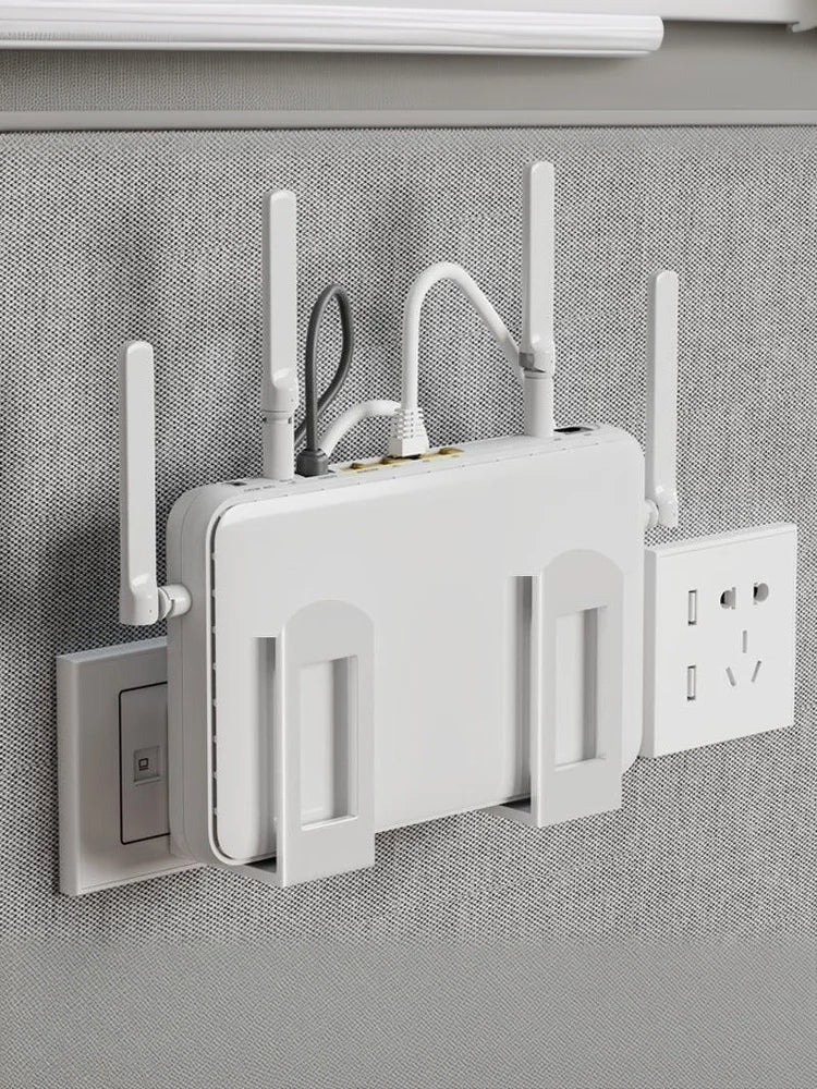 2pcs Home Router Storage Box Wall Artifact Set-top Box Wall-mounted Fixture Support Bracket Wifi Placement Rack For Living Room