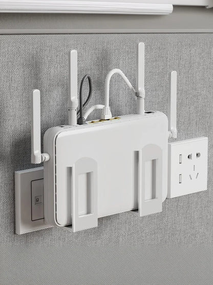 2pcs Home Router Storage Box Wall Artifact Set-top Box Wall-mounted Fixture Support Bracket Wifi Placement Rack For Living Room