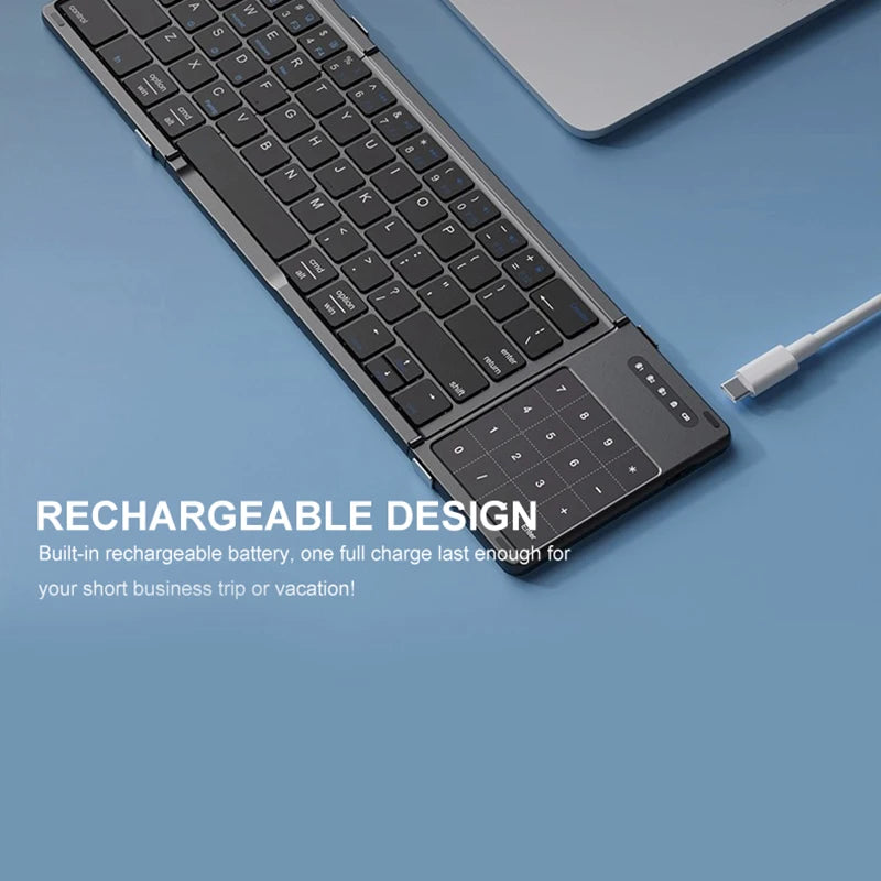 Portable Keyboard Folded,  104 Keys Folded Keyboard for  Cellphone  Supporting  iOS, Android, Windows, PC