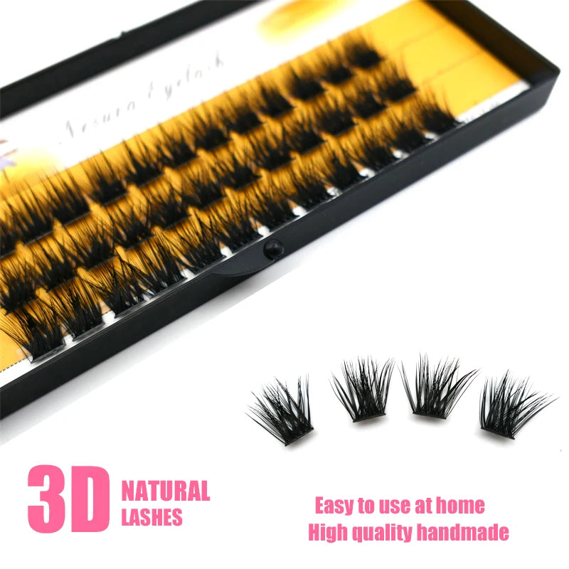 1 Box of 36 Clusters Segmented False Eyelashes Volume C 3D Eyelashes Natural Eyelash Extensions Makeup Eyelash Tool