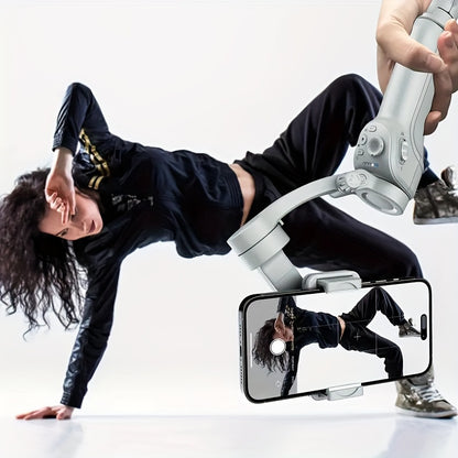 Three-Axis PTZ Stabilizer Plus - Intelligent Face Recognition, Anti-Shake, LED Fill Light, Wireless, Rechargeable Lithium Battery, USB Charging, Compatible With Apple And Samsung Mobile Phones