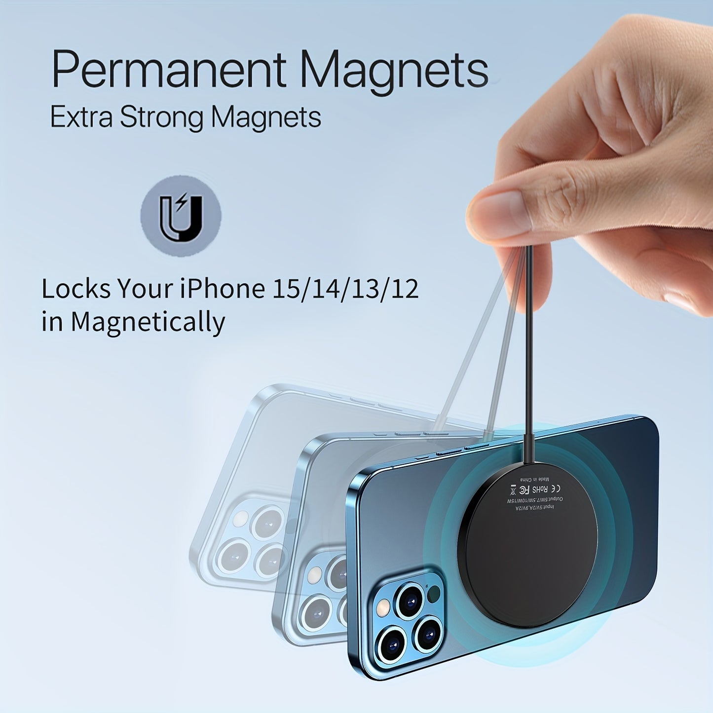 Wireless Charger Charging Station Compact Magnetic Fast Charging Compatible With Apple Mobile Phone 15 14 13 12 Pro Max Series For
 Samsung Galaxy Mobile Phone Series For Airpods3/2 Se