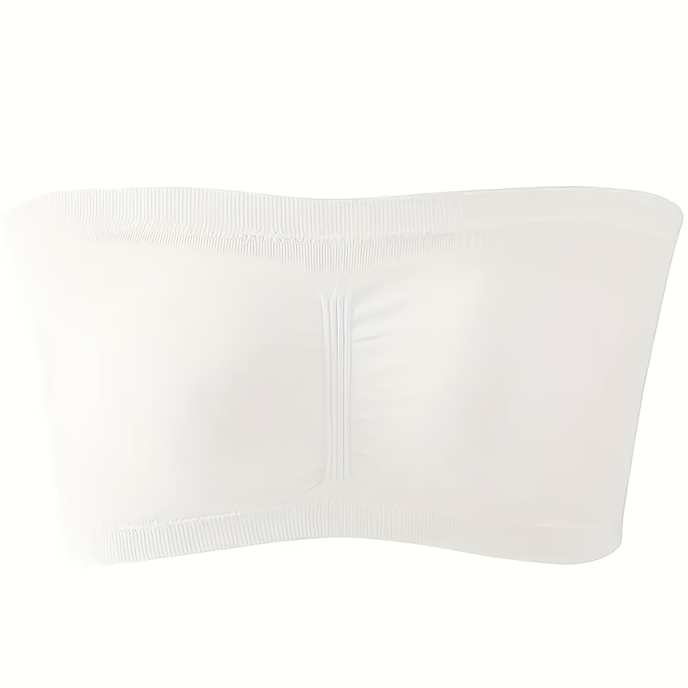 [Plus Size Strapless Bra] Plus Size Double-Layer Strapless Bra | Anti-Slip, Removable Pads, No Underwire, Seamless Smoothing, High Elasticity, Black Camisole Top | For Casual Attire, Comfortable Daily Wear, Offshoulder Fashio