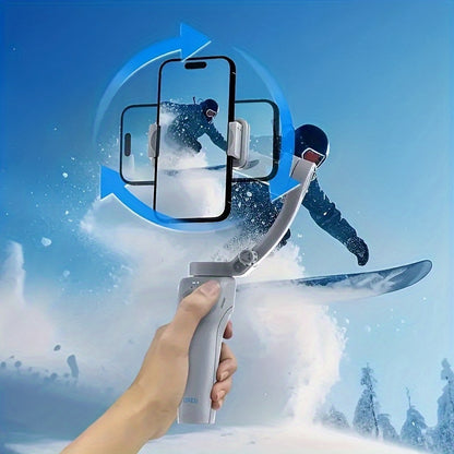 Three-Axis PTZ Stabilizer Plus - Intelligent Face Recognition, Anti-Shake, LED Fill Light, Wireless, Rechargeable Lithium Battery, USB Charging, Compatible With Apple And Samsung Mobile Phones