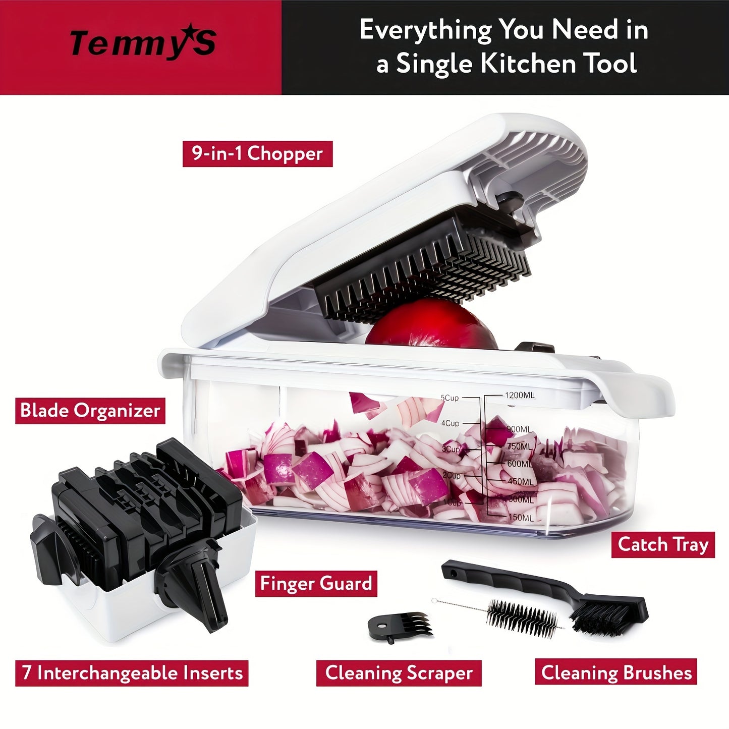 1 Set, 8 In 1 Luxury Vegetable Chopper Kitchen Gift | Onion Chopper And Cutter | Peeler, Spiral, Lemon Squeezer, Egg Slicer And Separator Kitchen Gadgets, Kitchen Utensils, Kitchen Supplies, Kitchen Accessories, Kitchen Stuff