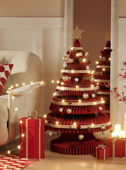 Honeycomb Foldable Accordion Christmas Tree - Christmas Decor for Neutral Nordic Home